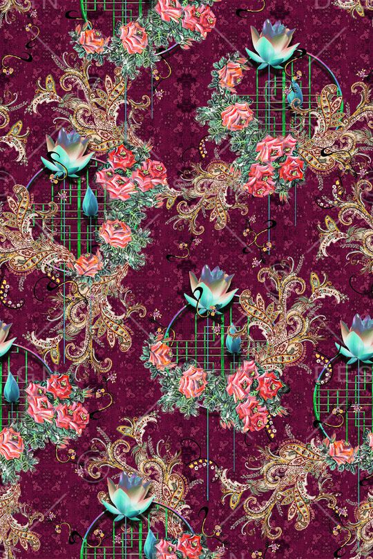 复古印花华亿平台图片