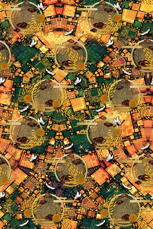 复古印花华亿平台图片