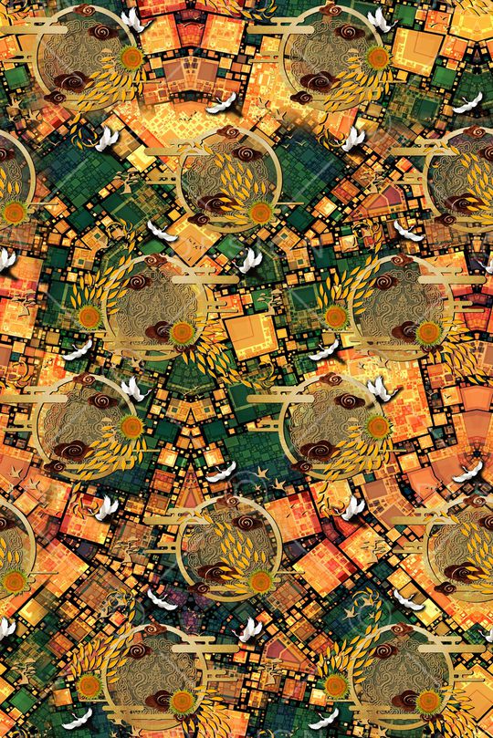 复古印花华亿平台图片