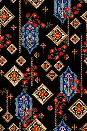 民族花卉印花华亿平台图片