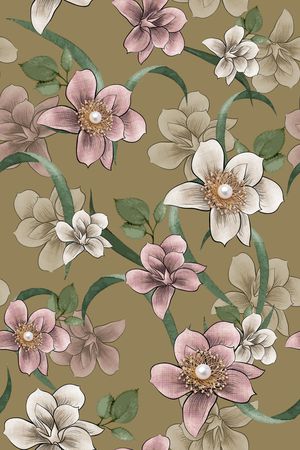 花卉印花华亿平台图片