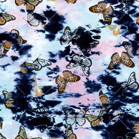 蝴蝶印花华亿平台图片