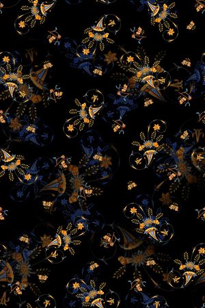 民族花卉印花华亿平台图片