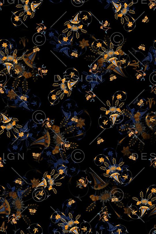 民族花卉印花华亿平台图片