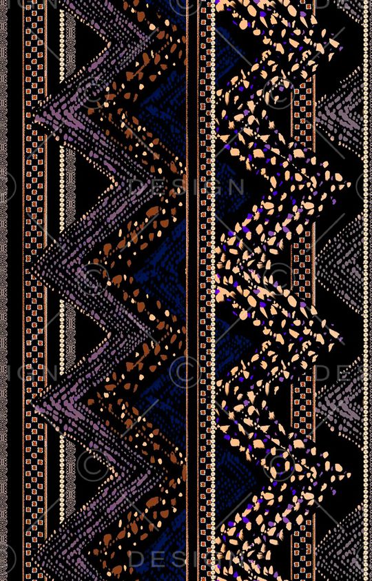 黑底花卉印花华亿平台图片