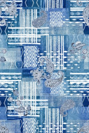 几何花卉印花华亿平台图片