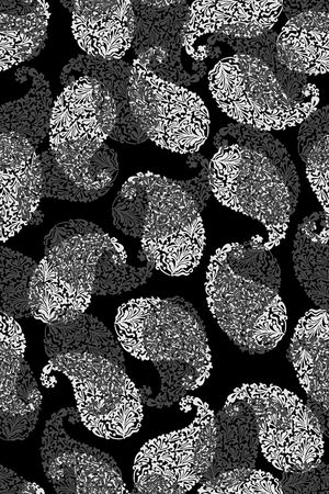 黑底花卉印花华亿平台图片