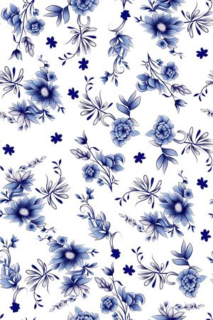 青花瓷印花华亿平台图片