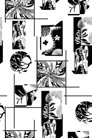 几何花卉印花华亿平台图片