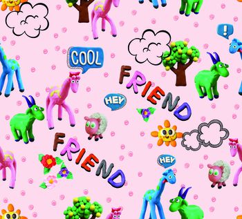 1438911-1210714泥塑长颈鹿粉色