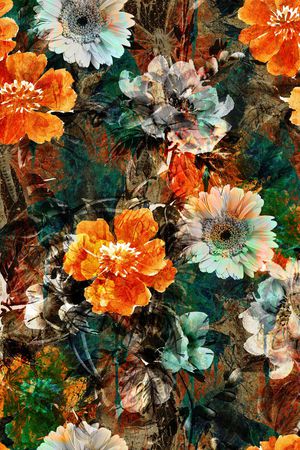 花卉印花华亿平台图片