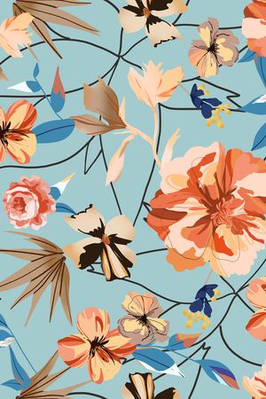 民族花卉印花华亿平台图片