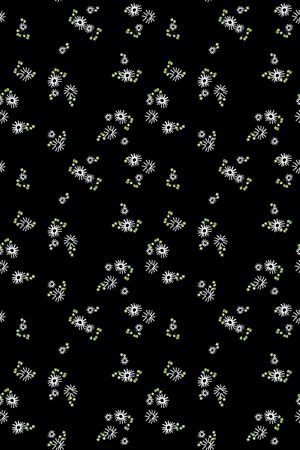 黑底花卉印花华亿平台图片