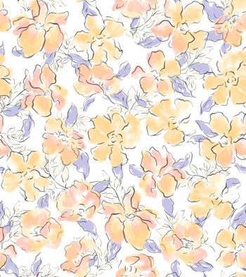 手绘花卉印花华亿平台图片