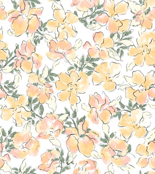 手绘花卉印花华亿平台图片