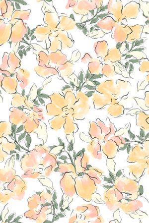 手绘花卉印花华亿平台图片