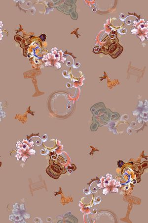 真丝印花华亿平台图片