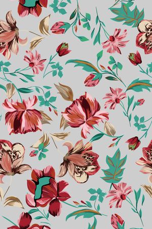 民族花卉印花华亿平台图片