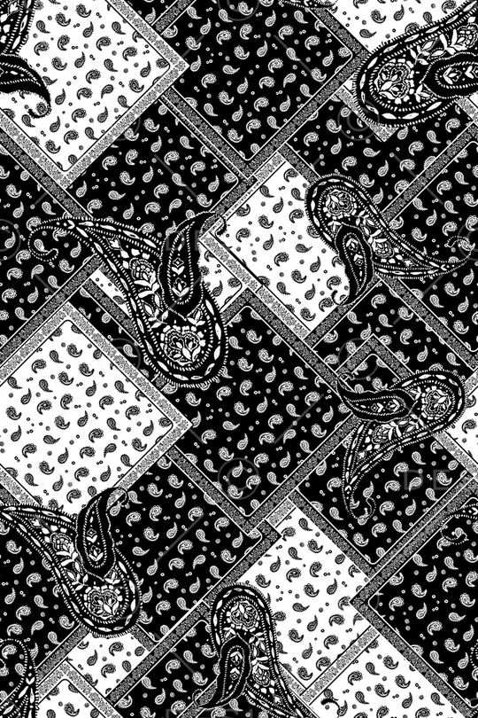 黑底花卉印花华亿平台图片