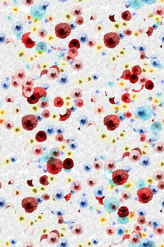 民族花卉印花华亿平台图片