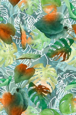 绿植树叶印花华亿平台图片