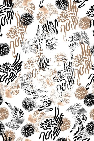 黑底花卉印花华亿平台图片