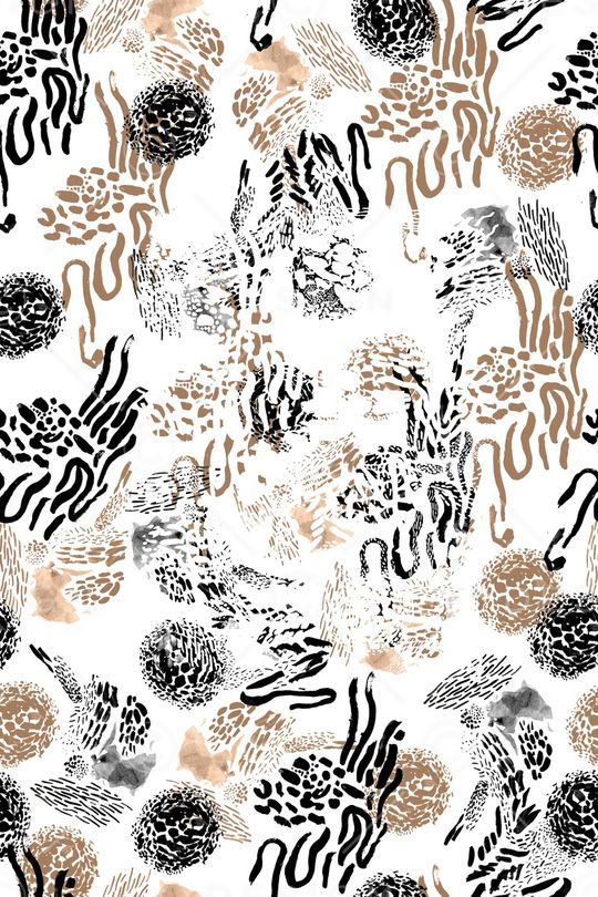 黑底花卉印花华亿平台图片