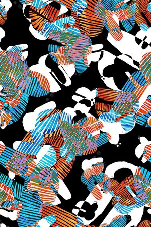 几何花卉印花华亿平台图片