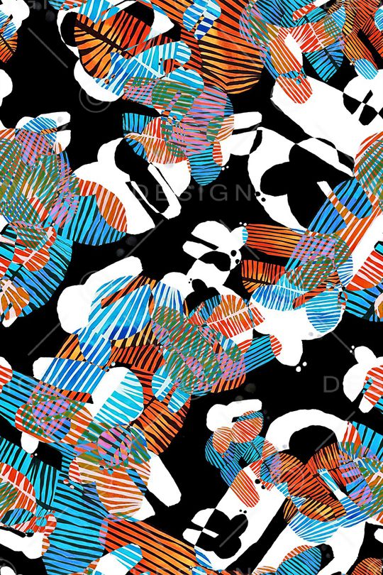 几何花卉印花华亿平台图片