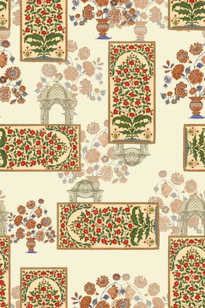 民族花卉印花华亿平台图片