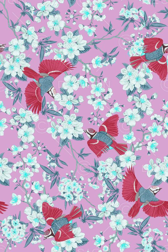 花鸟印花华亿平台图片