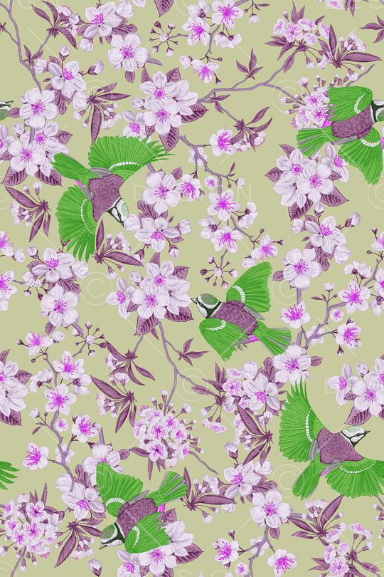 花鸟印花华亿平台图片