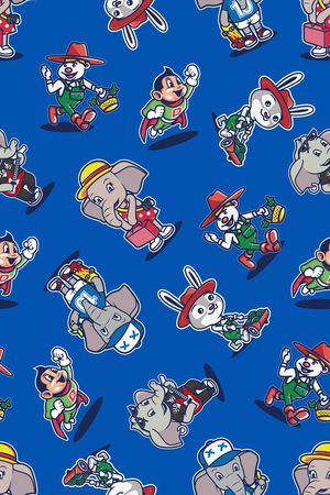 卡通人物印花华亿平台图片