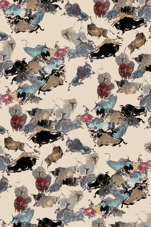 水墨风印花华亿平台图片