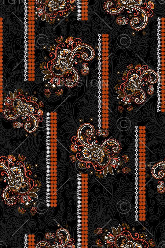 民族花卉印花华亿平台图片