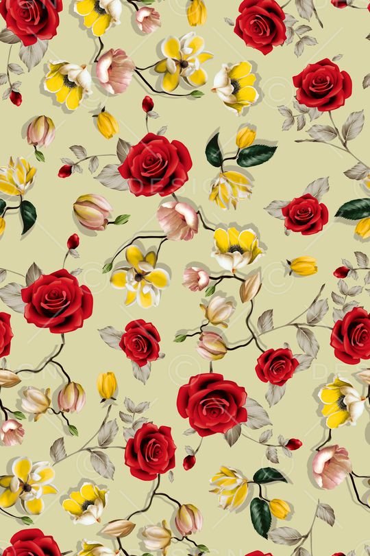 玫瑰花印花华亿平台图片