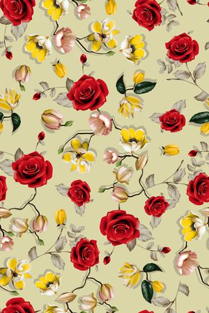 玫瑰花印花华亿平台图片