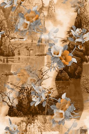 花卉印花华亿平台图片