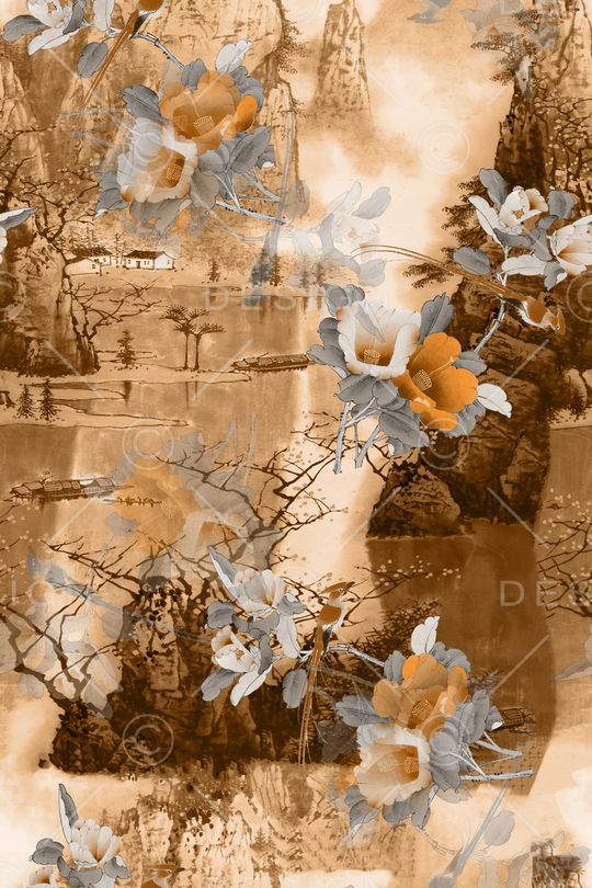 花卉印花华亿平台图片