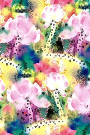 荷花印花华亿平台图片