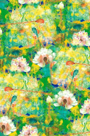 荷花印花华亿平台图片