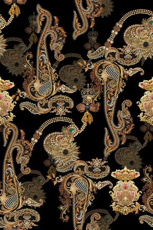 佩斯利印花华亿平台图片