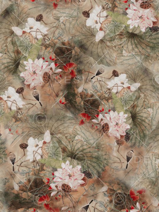 荷花印花华亿平台图片