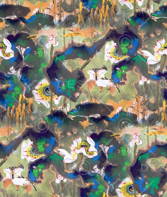 花鸟印花华亿平台图片