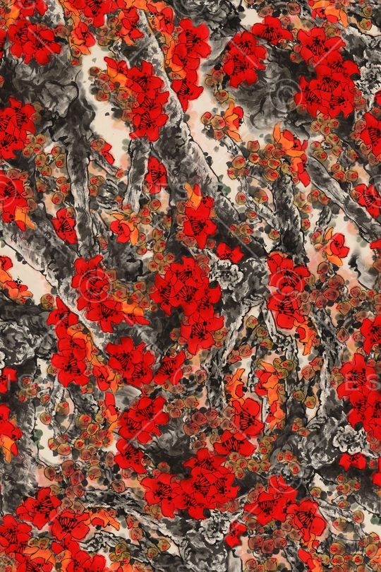 绿植树叶印花华亿平台图片