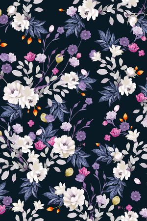 民族花卉印花华亿平台图片