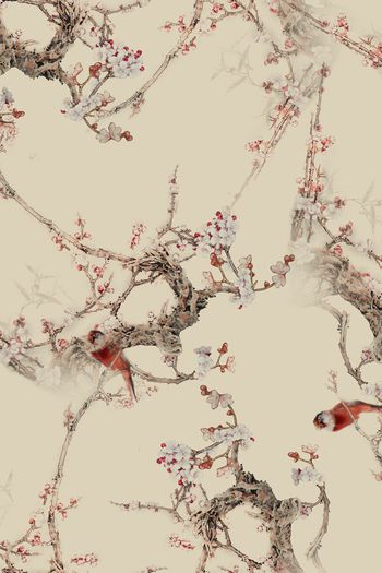 花鸟印花华亿平台图片