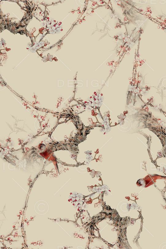 花鸟印花华亿平台图片