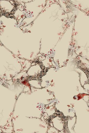 花鸟印花华亿平台图片