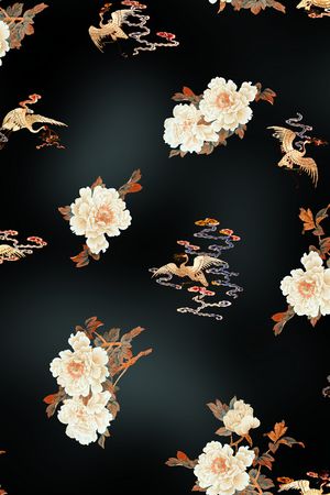 花鸟印花华亿平台图片